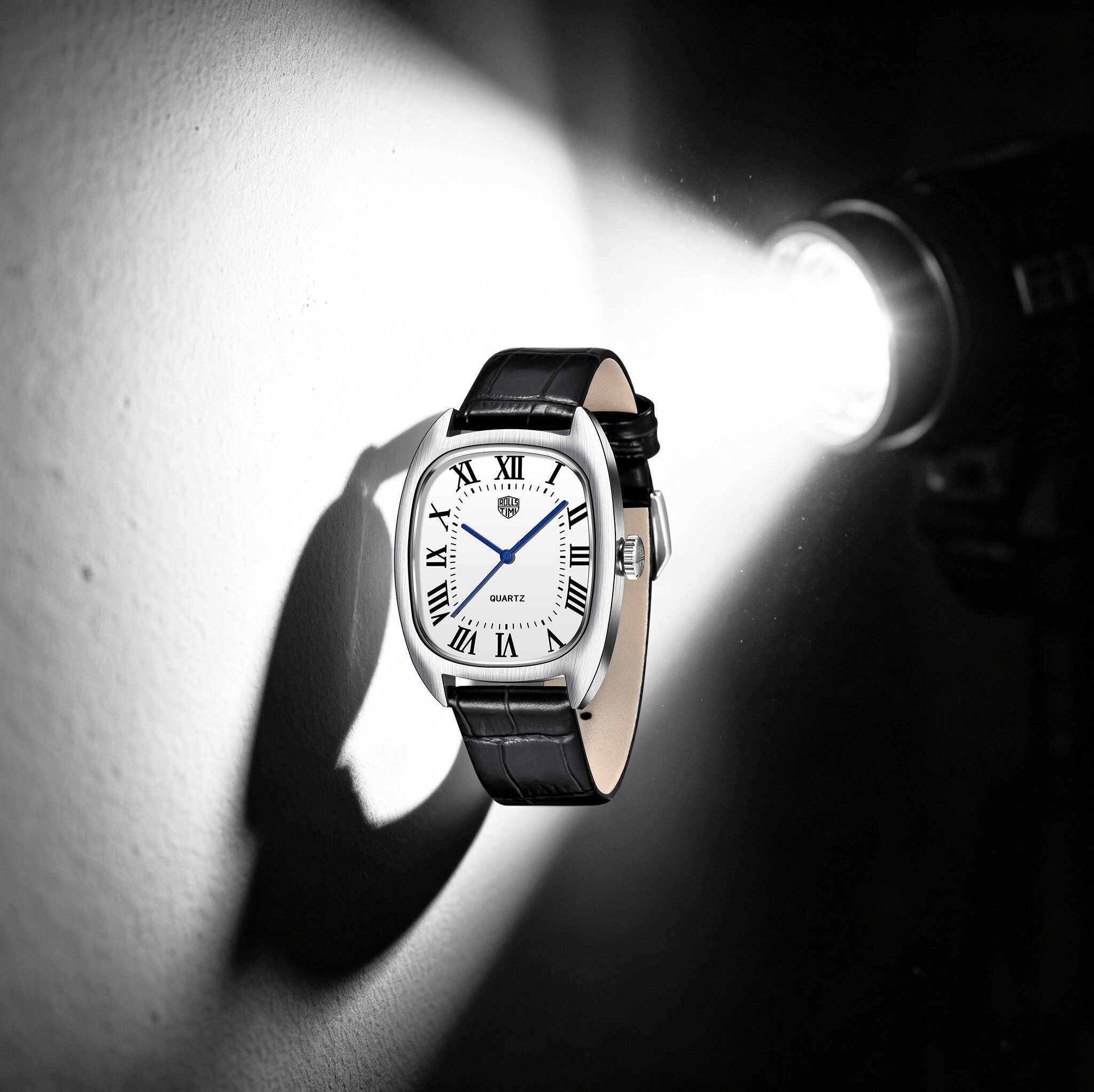 Scale - Men Formals & Ethnic Wear - ROSSITIMI Heren quartzhorloges Tonneau Leer Klassiek