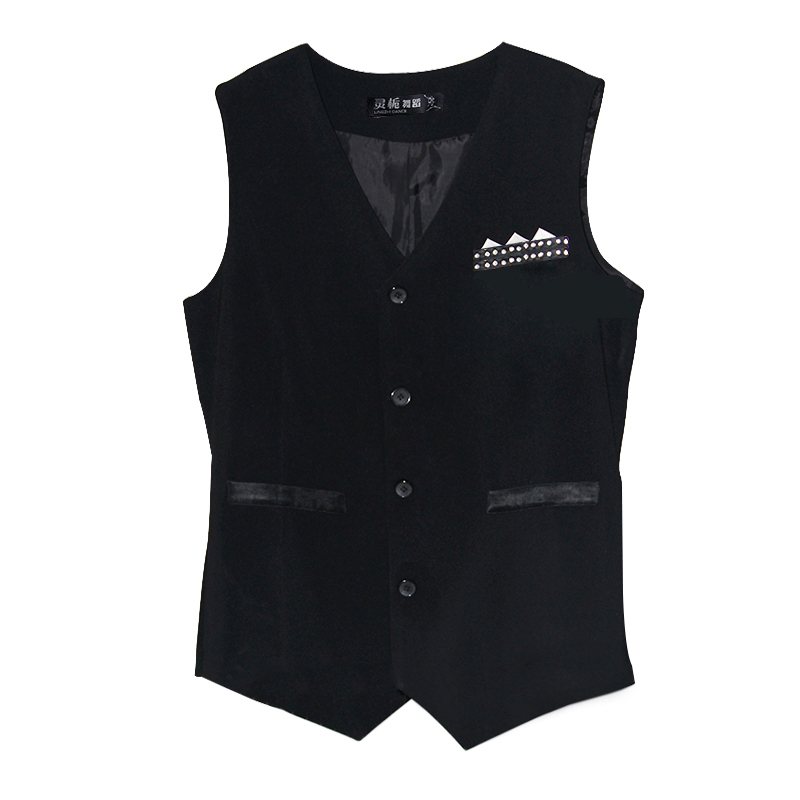 Men'S Formal Wear Waistcoat - Man Prestaties Zwart Latin Apart Vest