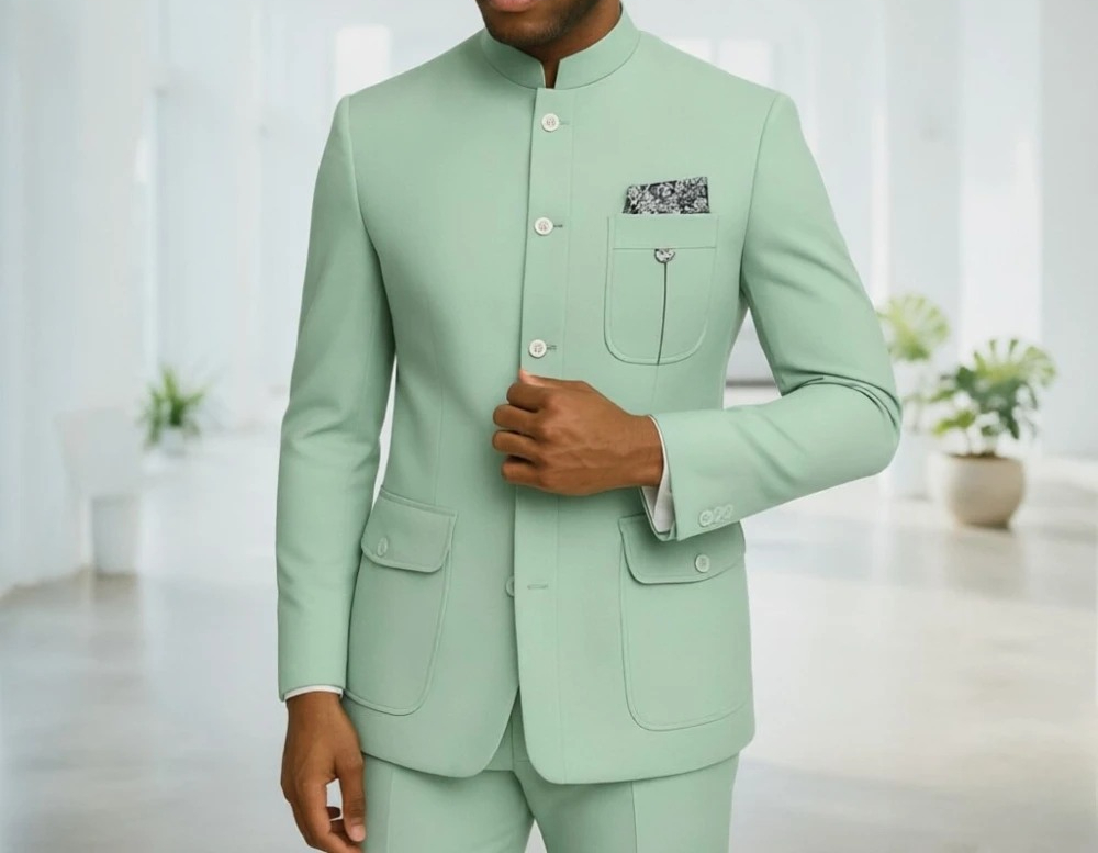 Men'S Formal Wear In Wedding - Safari pakken voor heren, premium lichtgroene