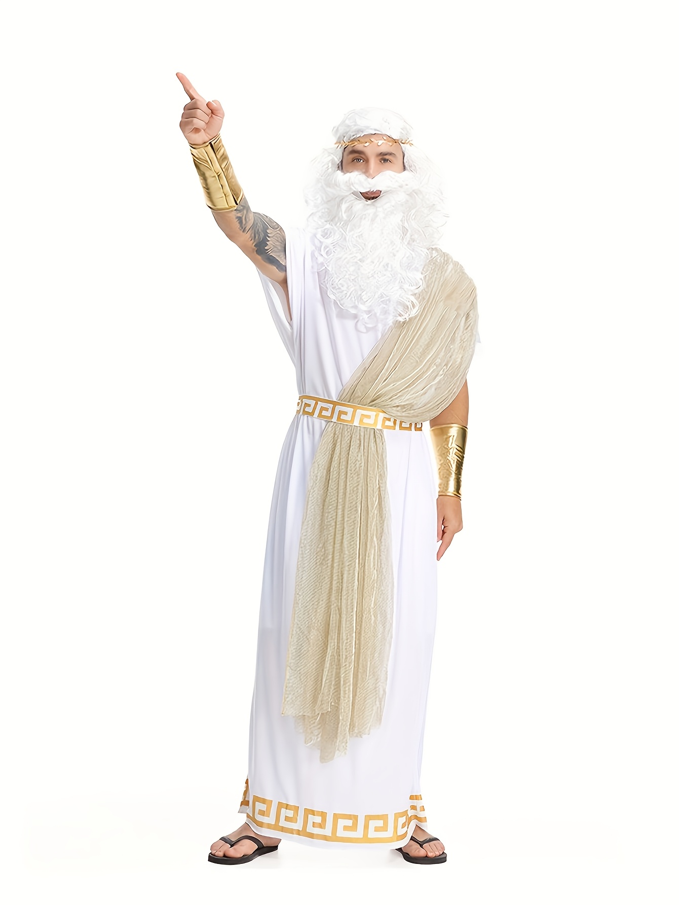 Mens Formal - Heren Zeus Grieks Godenkostuum Oud-Romeinse Toga-outfit