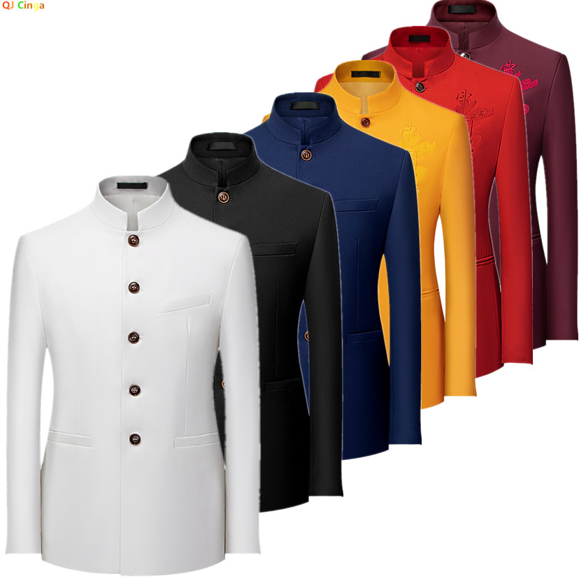 Formal Wear For Men Black Suit - 2026 Heren Chinees Stijl Lange Mouwen