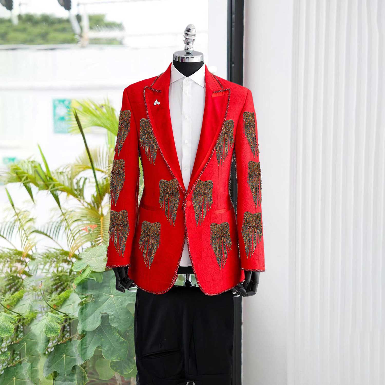 Formal Wear For Men Black Suit - Mode Bruiloft Mannen Pak Kristal Feestpak