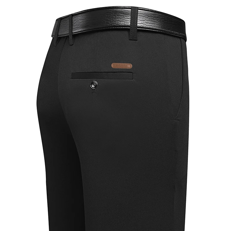Men'S Formal Wear - Heren lange rechte broek met leren