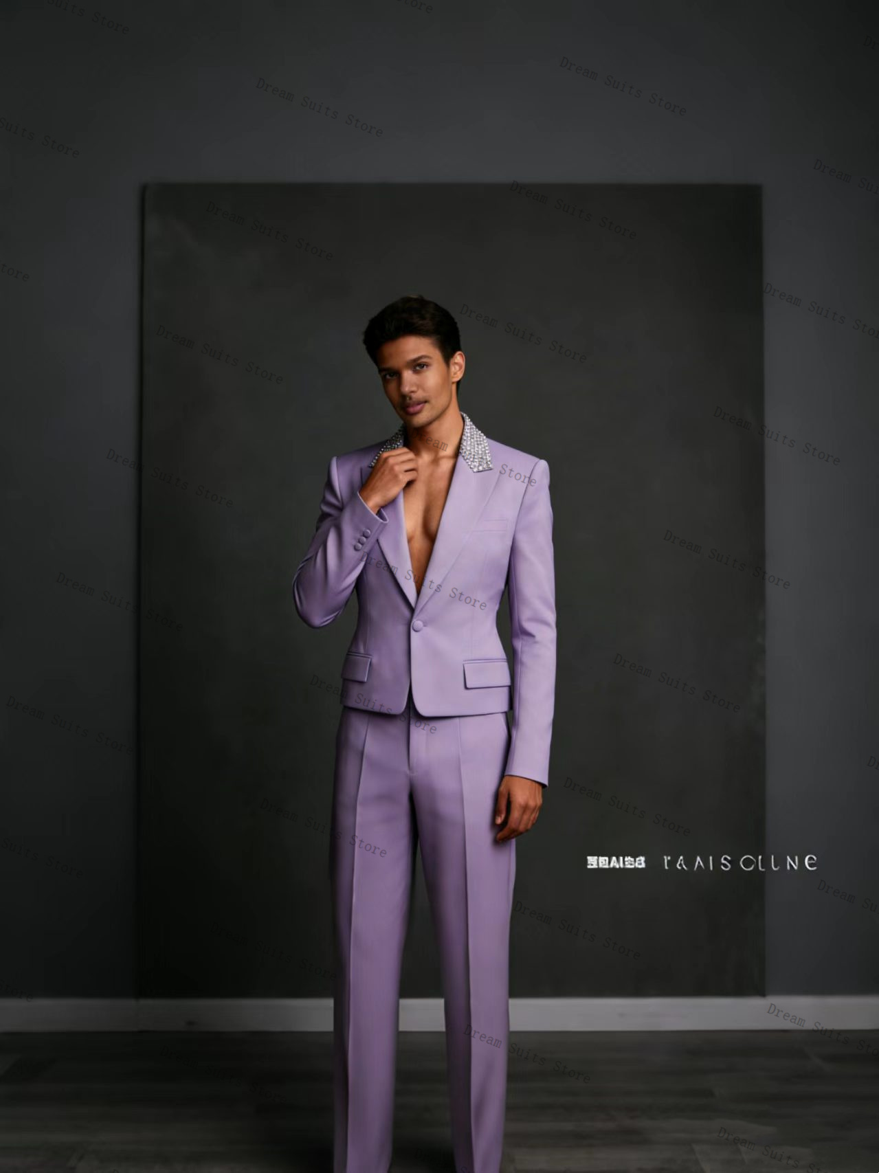 Men Formal Wear Purple - Kristallen Mannen Pak Set 2 Stuks