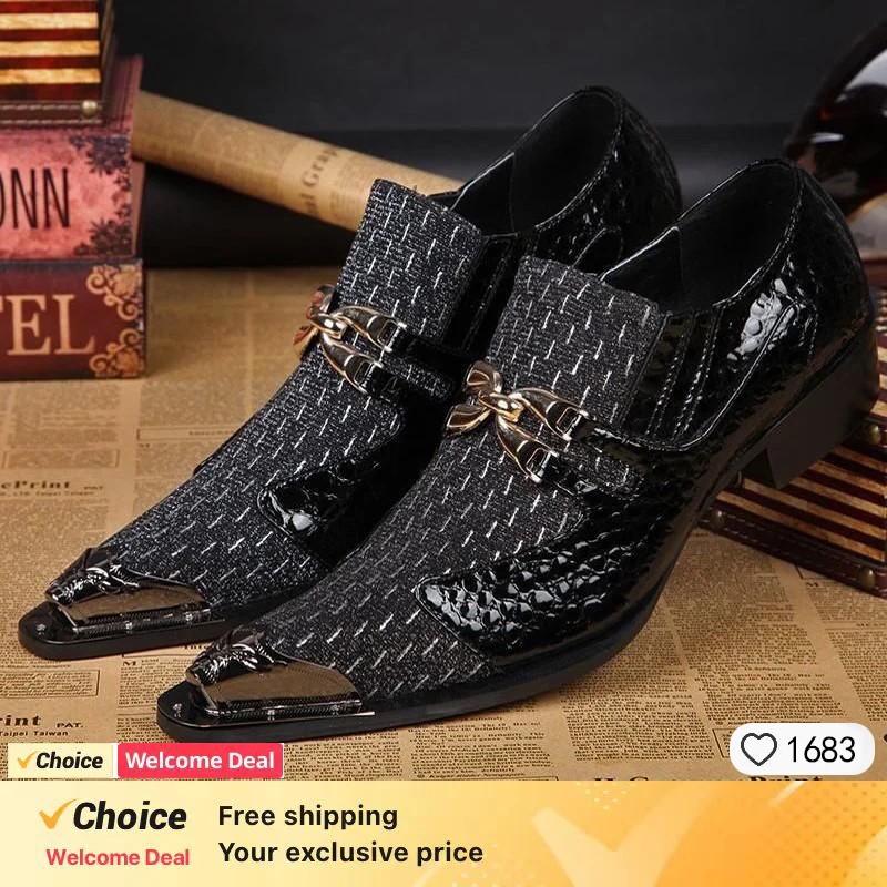 Men'S Formal Wear - Lente en herfst krokodillenleren metalen ijzeren