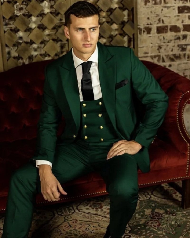 Groene klassieke herenpakken f - Men Formal Wear Green recensie en prijs