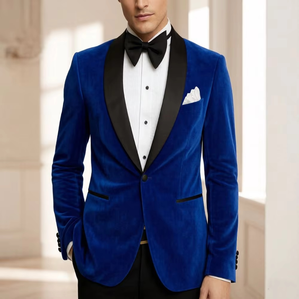 Heren fluwelen slim fit pakken - Formal Wear For Men Black Suit recensie en prijs