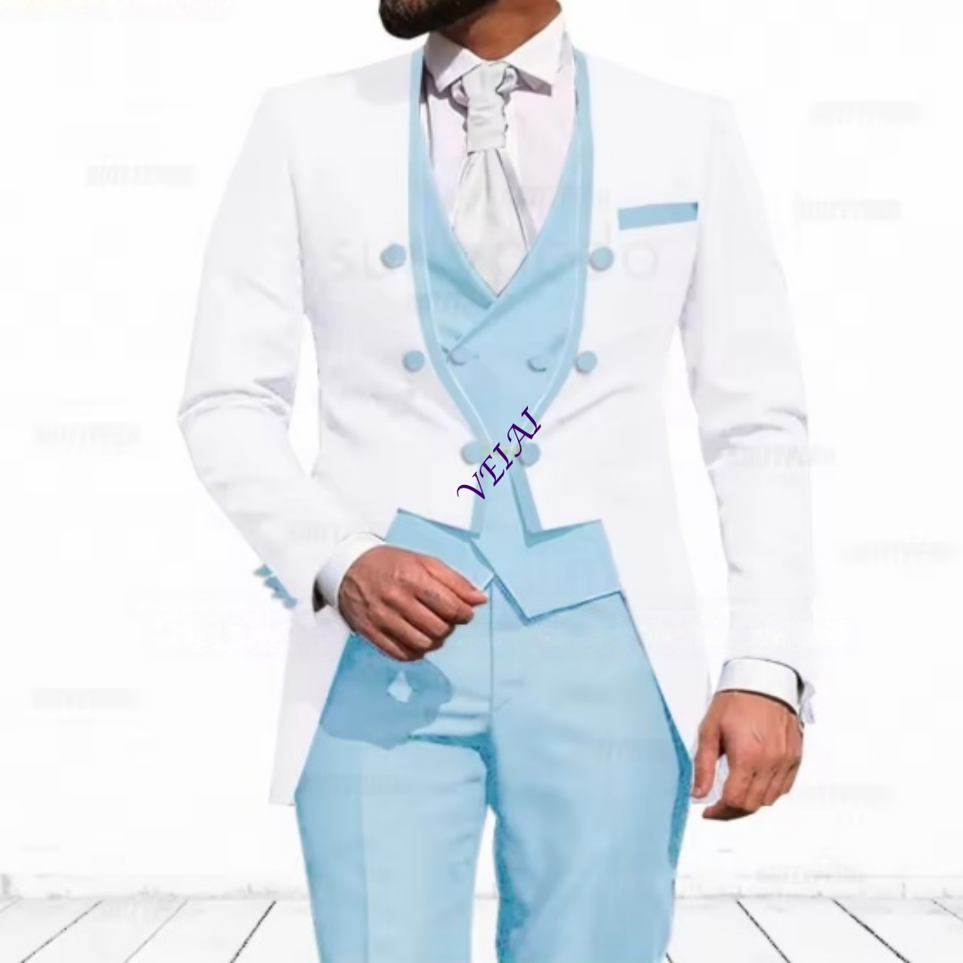 Op maat gemaakt hemelsblauw 3- - Men'S Formal Wear recensie en prijs