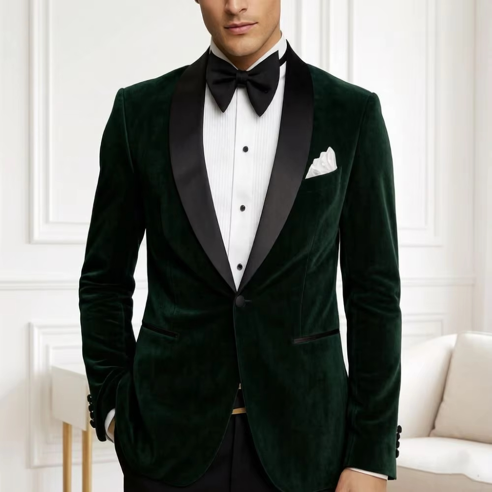 Heren fluwelen blazer slim fit - Formal Wear For Men Black Suit recensie en prijs
