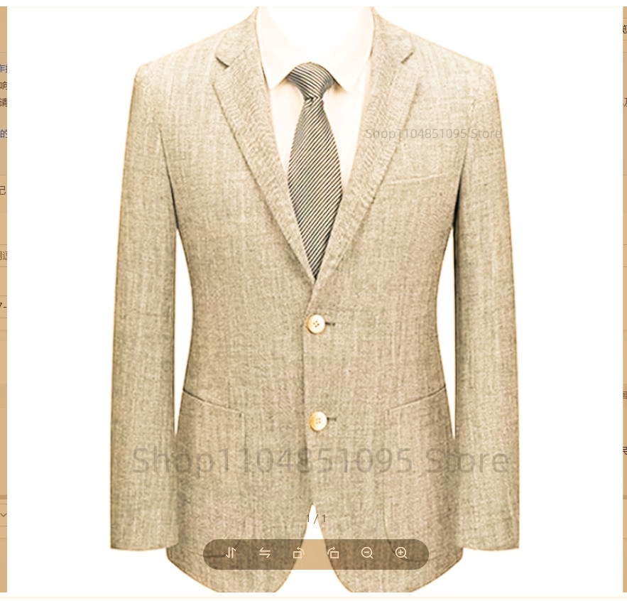 Heren Slim Fit Linnen Pak Blaz - Men Formal Wear Blue recensie en prijs