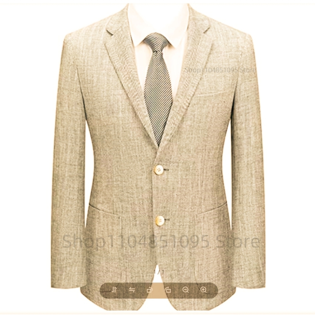 Heren Slim Fit Linnen Pak Blaz - Men Formal Wear Blue recensie en prijs