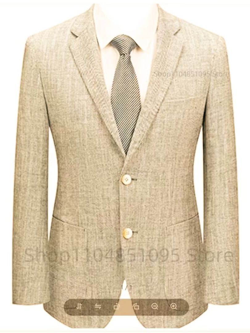 Heren Slim Fit Linnen Pak Blaz - Men Formal Wear Blue recensie en prijs