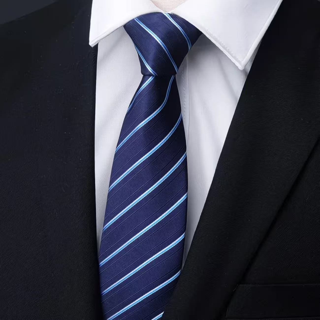 6 stuks heren zip tie stropdas - Men Formal Wear Blue recensie en prijs
