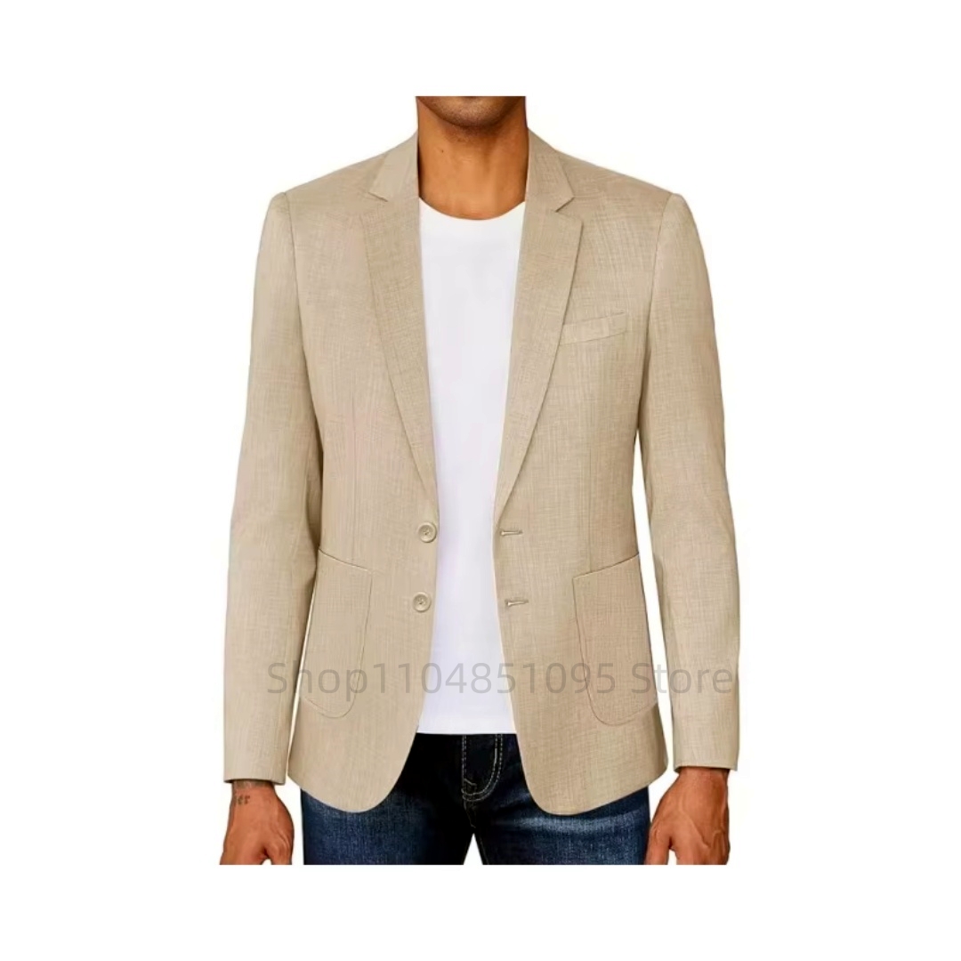 Slim Fit Heren Beige/Blauw Lin - Men Formal Wear Blue recensie en prijs