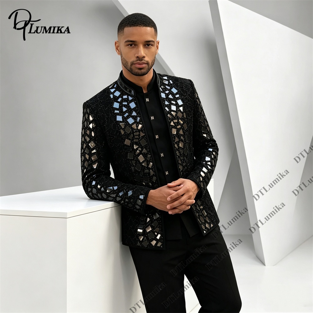 Heren zwart pak met mandarijnk - Formal Wear For Men Black Suit recensie en prijs