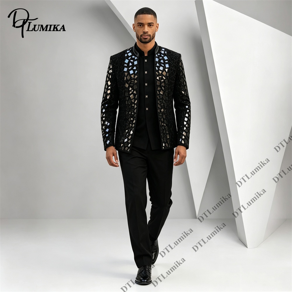 Heren zwart pak met mandarijnk - Formal Wear For Men Black Suit recensie en prijs