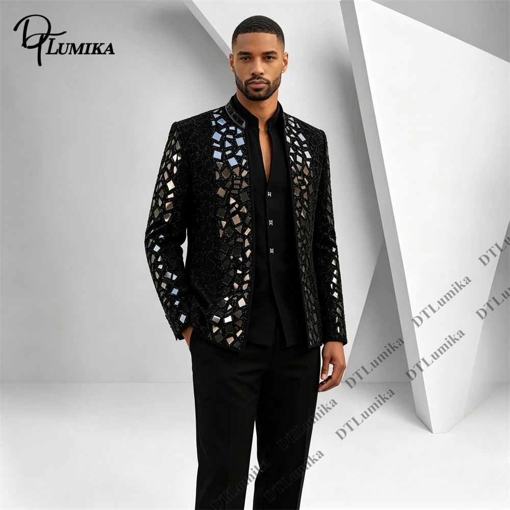 Heren zwart pak met mandarijnk - Formal Wear For Men Black Suit recensie en prijs