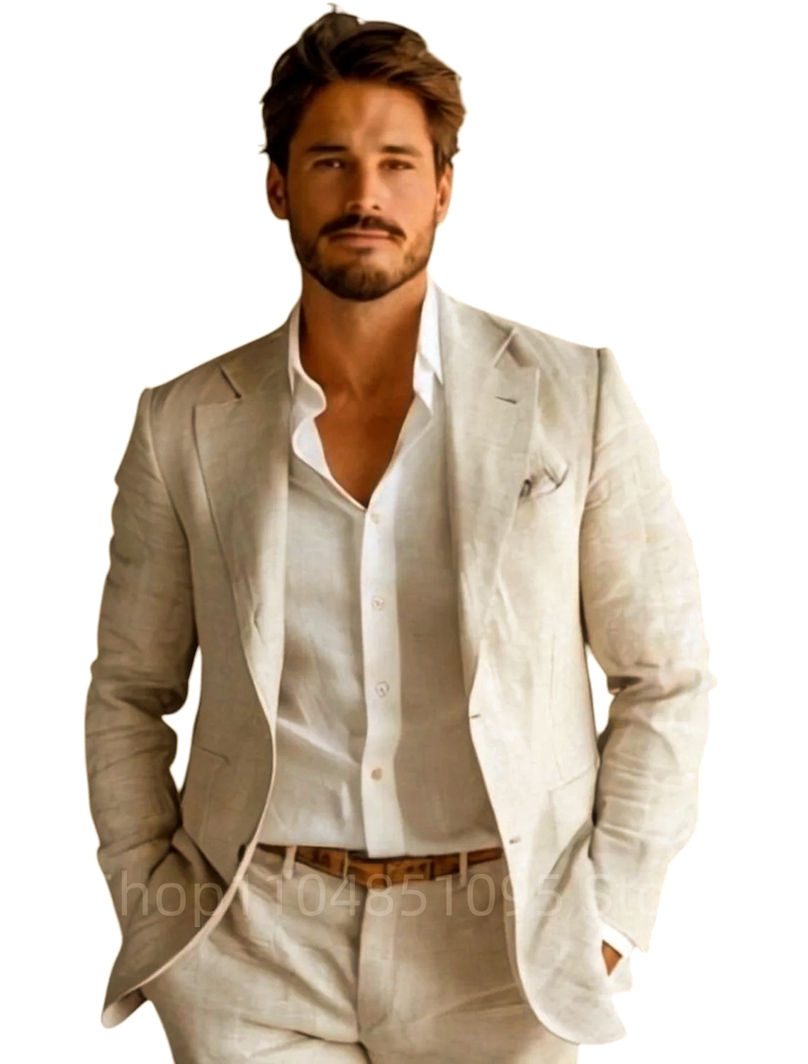 Blauwe Slim Fit Heren Linnen B - Men Formal Wear Blue recensie en prijs