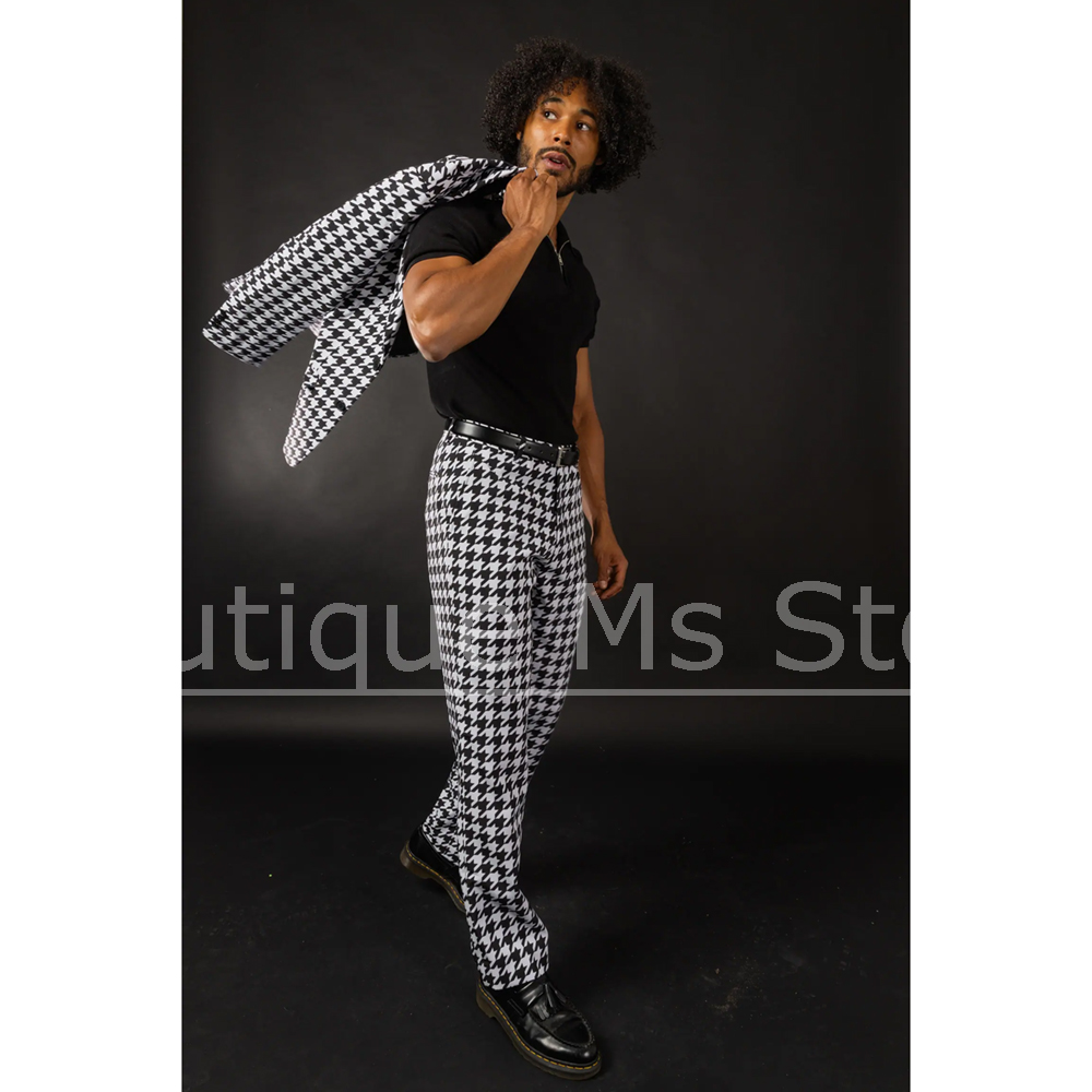 Zwart Wit Houndstooth Herenpak - Formal Wear For Men Black Suit recensie en prijs