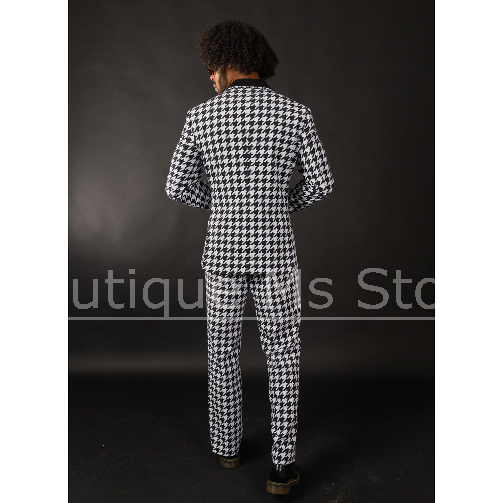 Zwart Wit Houndstooth Herenpak - Formal Wear For Men Black Suit recensie en prijs