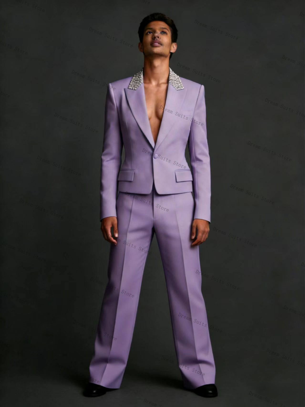 Kristallen Mannen Pak Set 2 St - Men Formal Wear Purple recensie en prijs