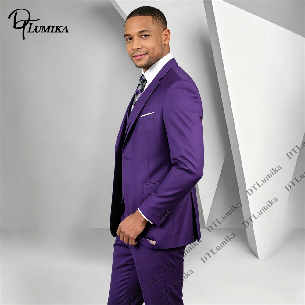 Heren 3-delig paars pak, slim  - Men Formal Wear Purple recensie en prijs