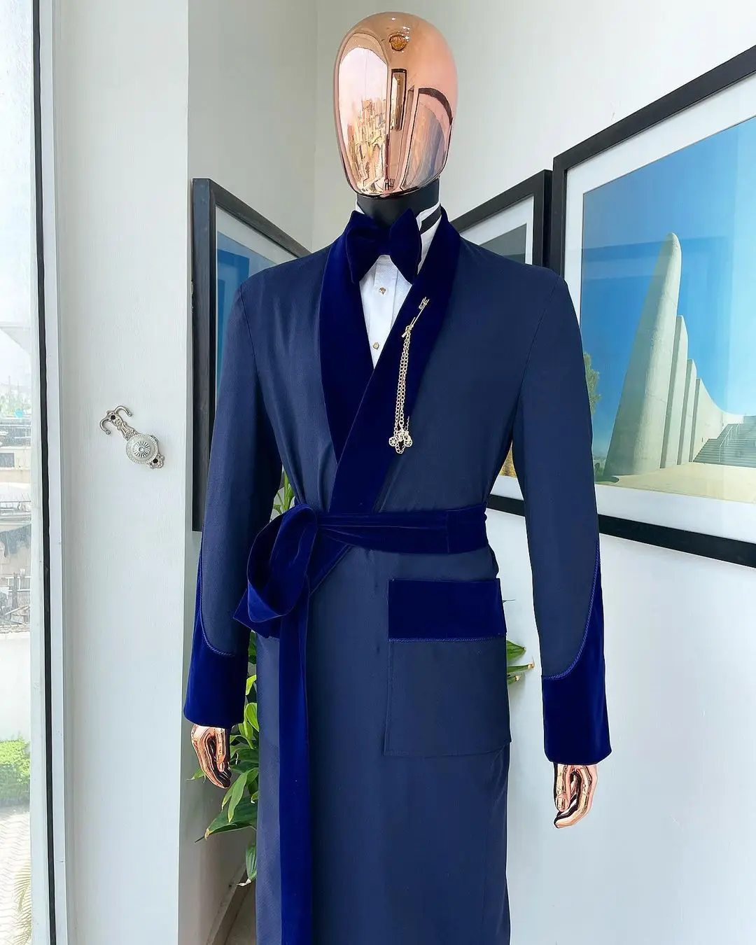 Op maat gemaakt koningsblauw h - Men Formal Wear Blue recensie en prijs
